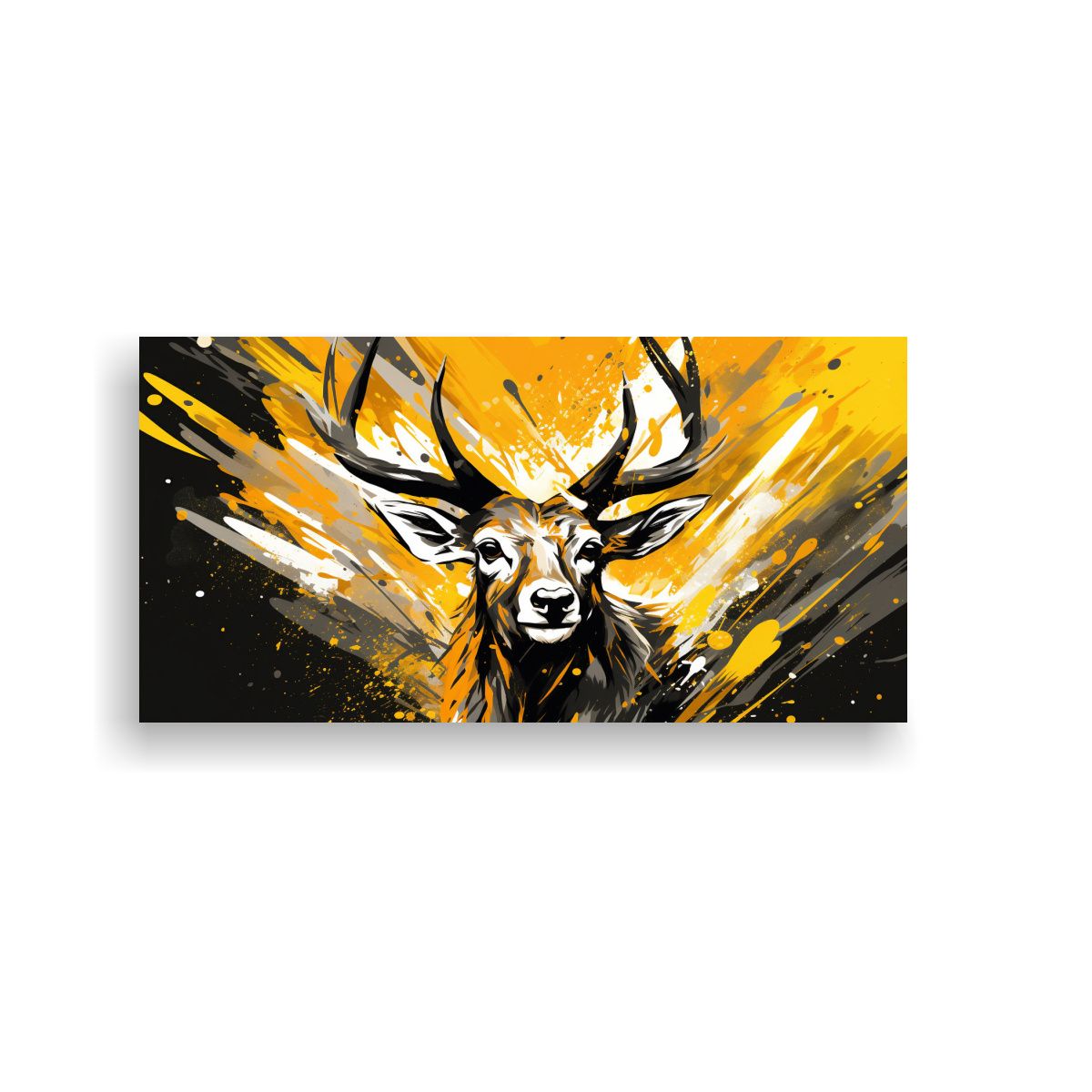 GENERICO - Cuadro Concepto Duradero Antílope En Dorado Y 100x50 Cm