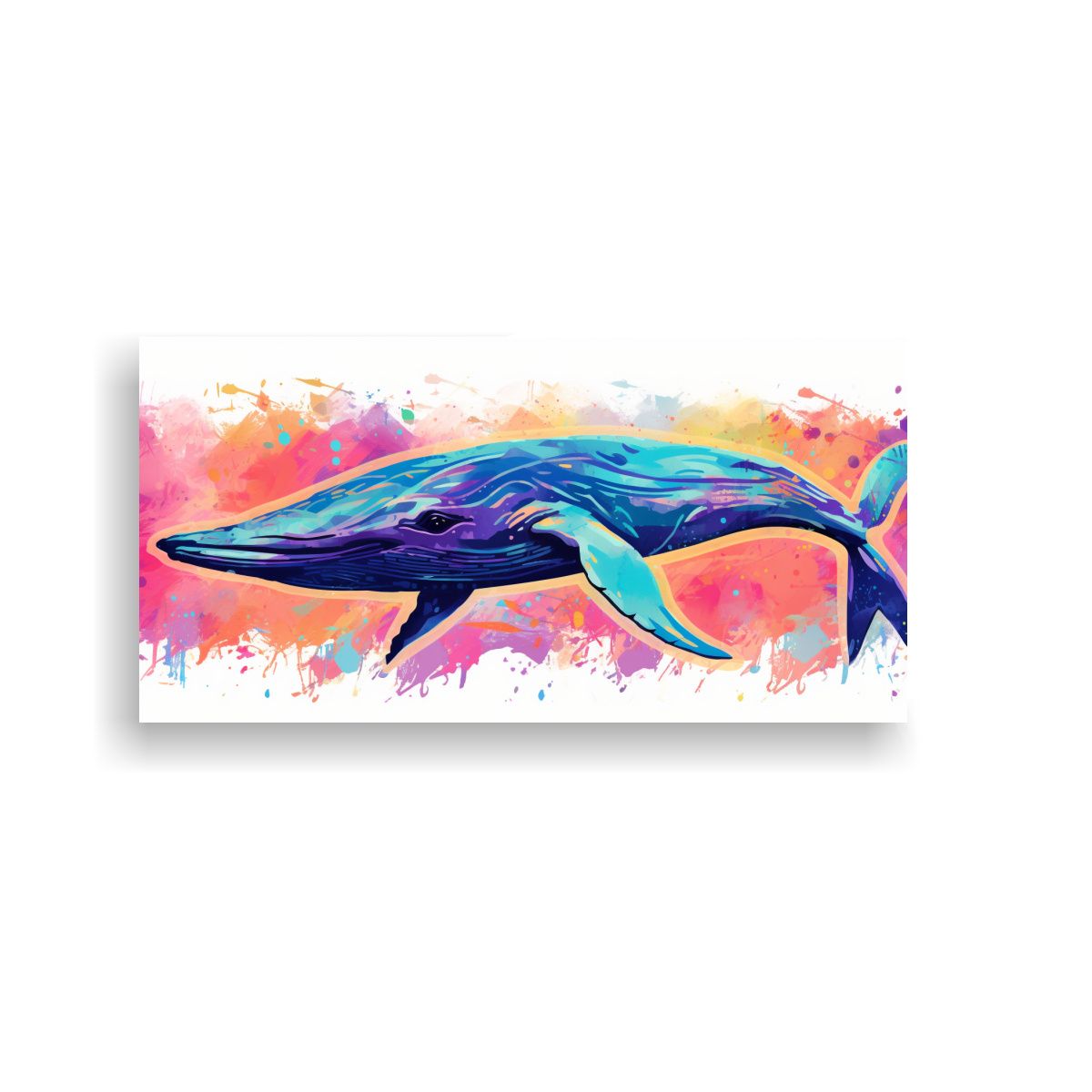 GENERICO - Cuadro Imagen Motivo Ballena Azul En Colores 100x50 Cm