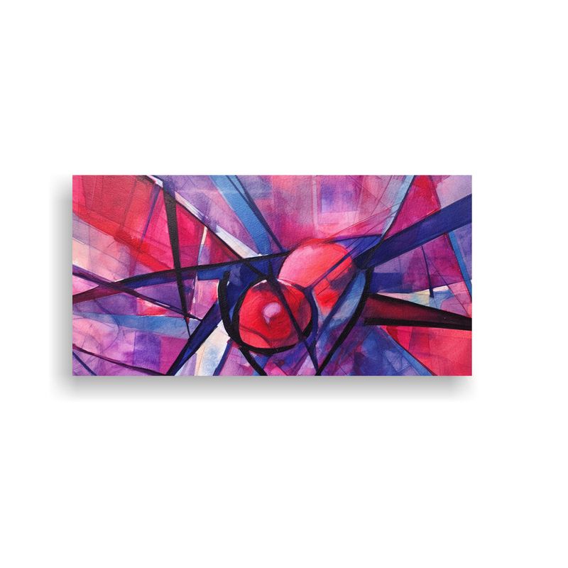 GENERICO - Cuadro Abstracto De Araña Roja Y Dibujo Rojo En 60x30 Cm