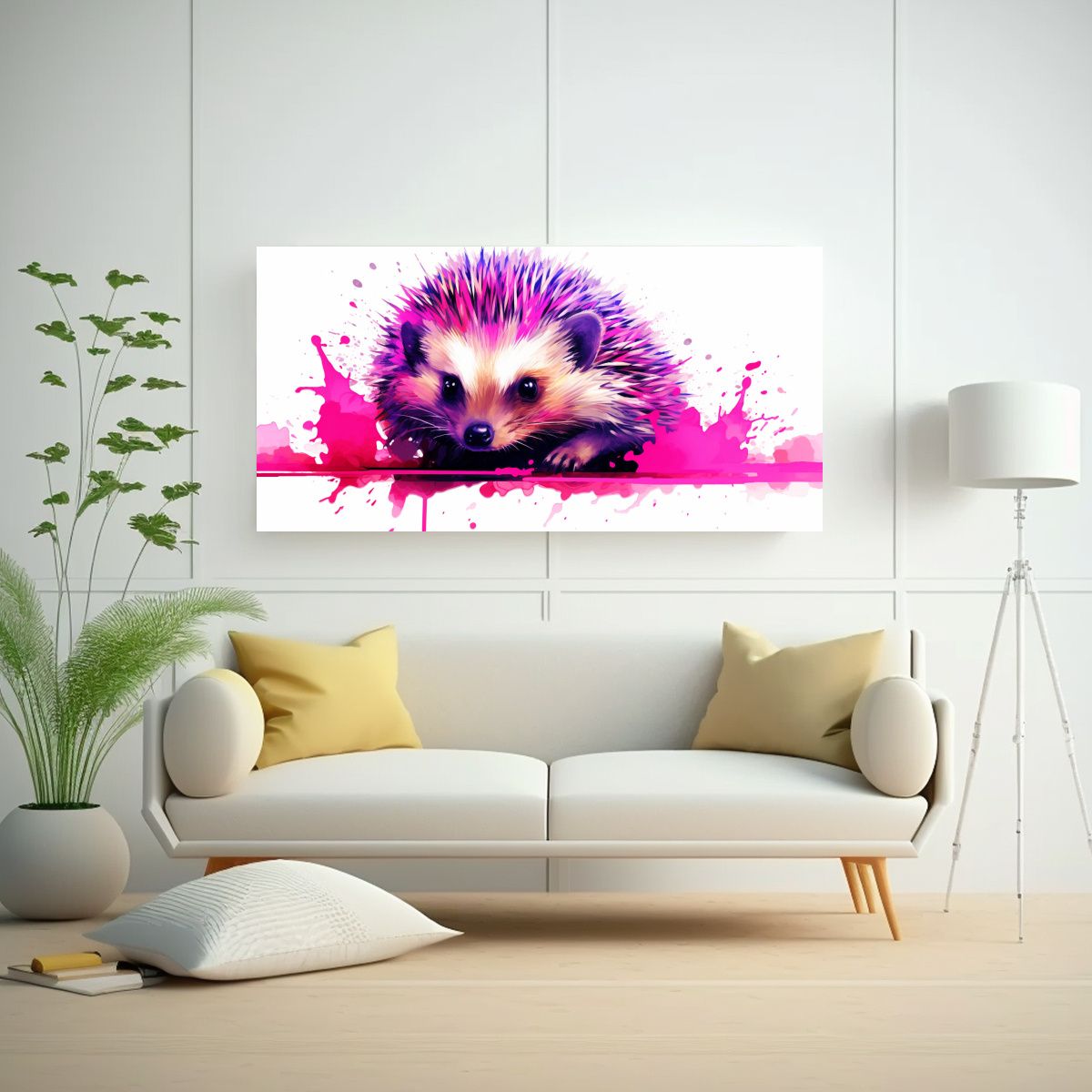 GENERICO - Pinturas Decorativas De Erizo En Tinta Y Rosa 60x30 Cm