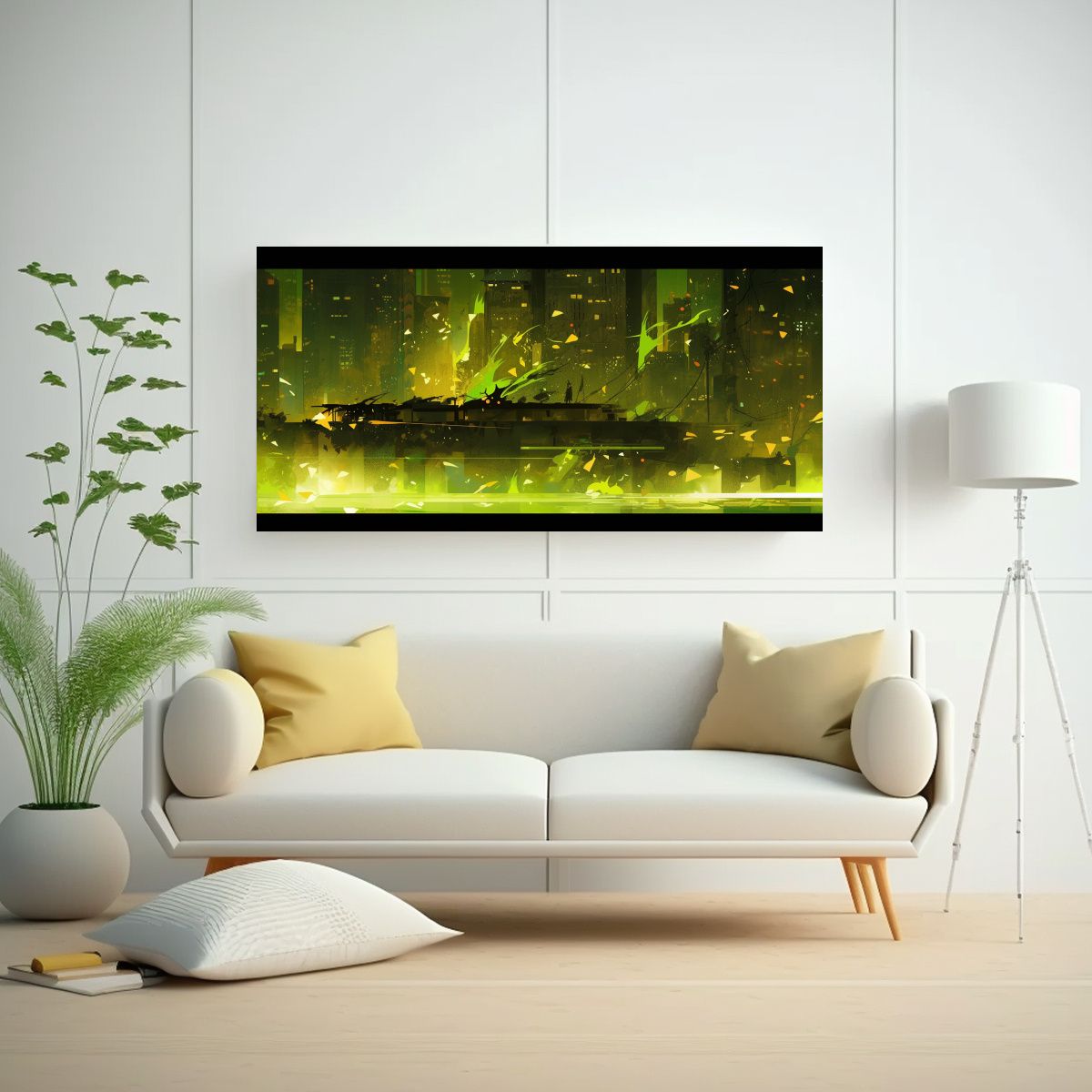 GENERICO - Pinturas Decorativas En Verde Y Dorado En 60x30 Cm