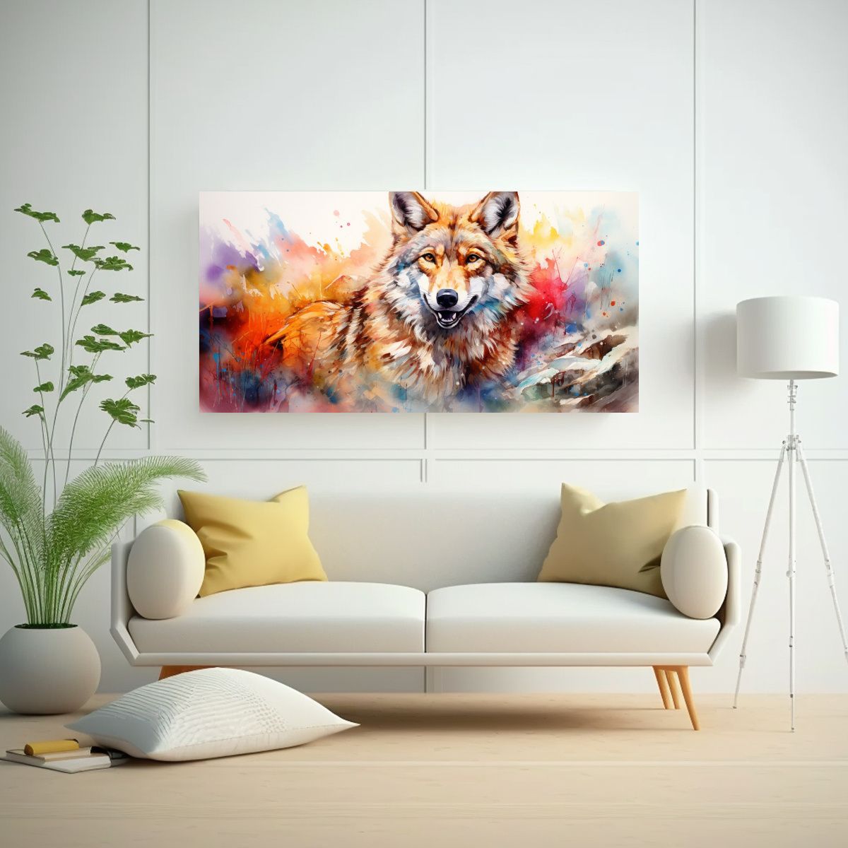 GENERICO - Pinturas Arte Moderno Coyote Colorido Estilo 100x50 Cm