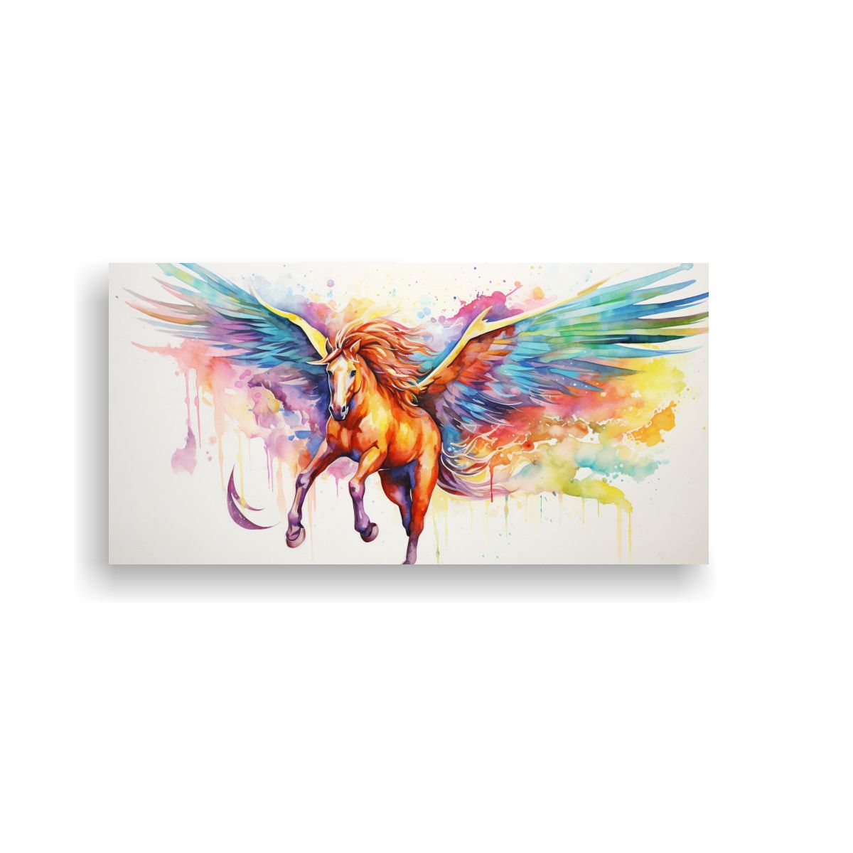 GENERICO - Perspectiva De Un Pegaso En Acuarelas Y Colores 100x50 Cm