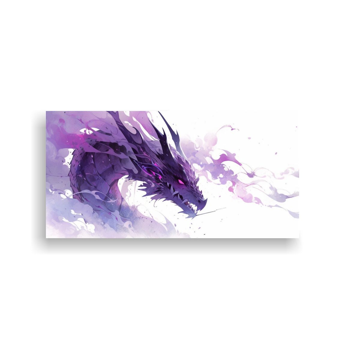 GENERICO - Pintura De Dragón En Acuarelas Y Colores 80x40 Cm