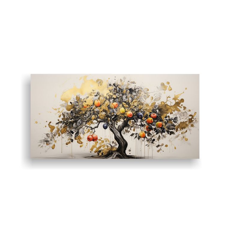 GENERICO - Pintura Abstracta Alta Calidad árbol Frutal En 60x30 Cm