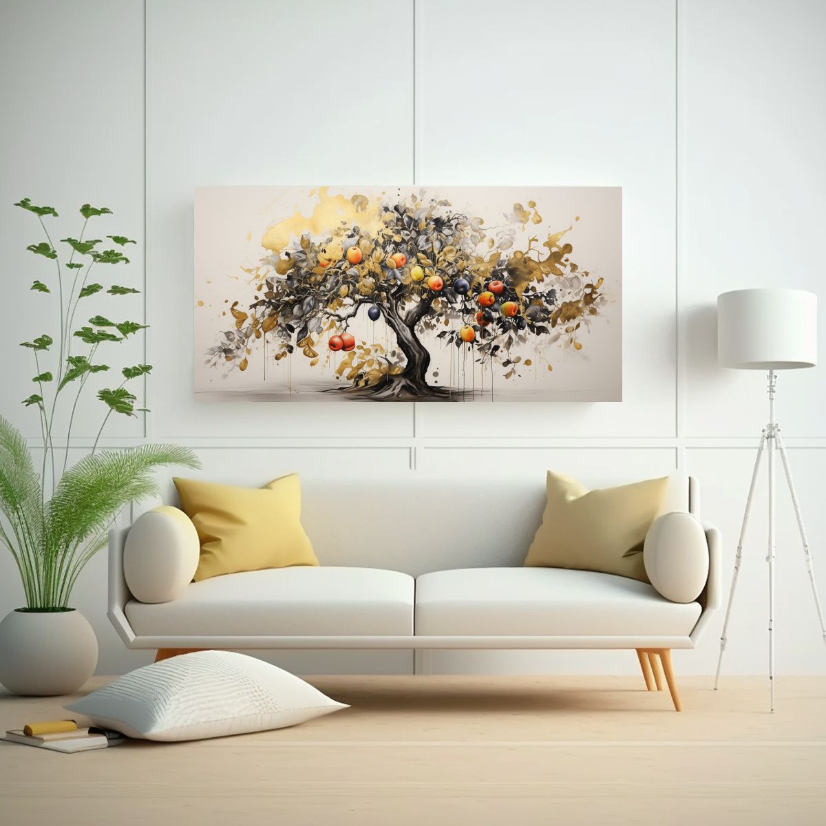 GENERICO - Pintura Abstracta Alta Calidad árbol Frutal En 60x30 Cm