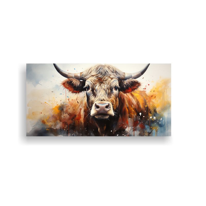 GENERICO - Pintura Acuarela Moderna Exclusiva De Vaca 80x40 Cm