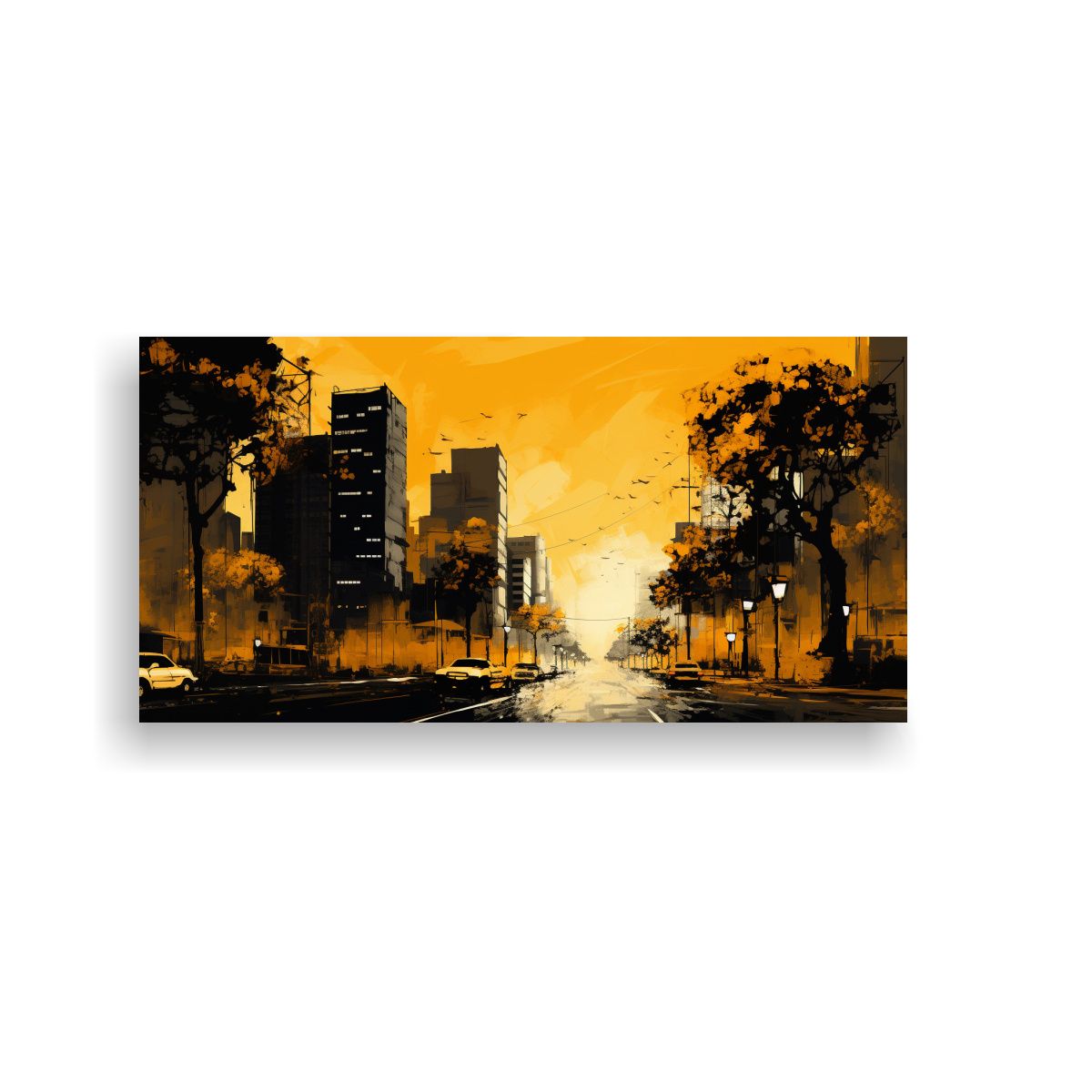 GENERICO - Pinturas Decorativas En Amarillo Y Dorado De 80x40 Cm