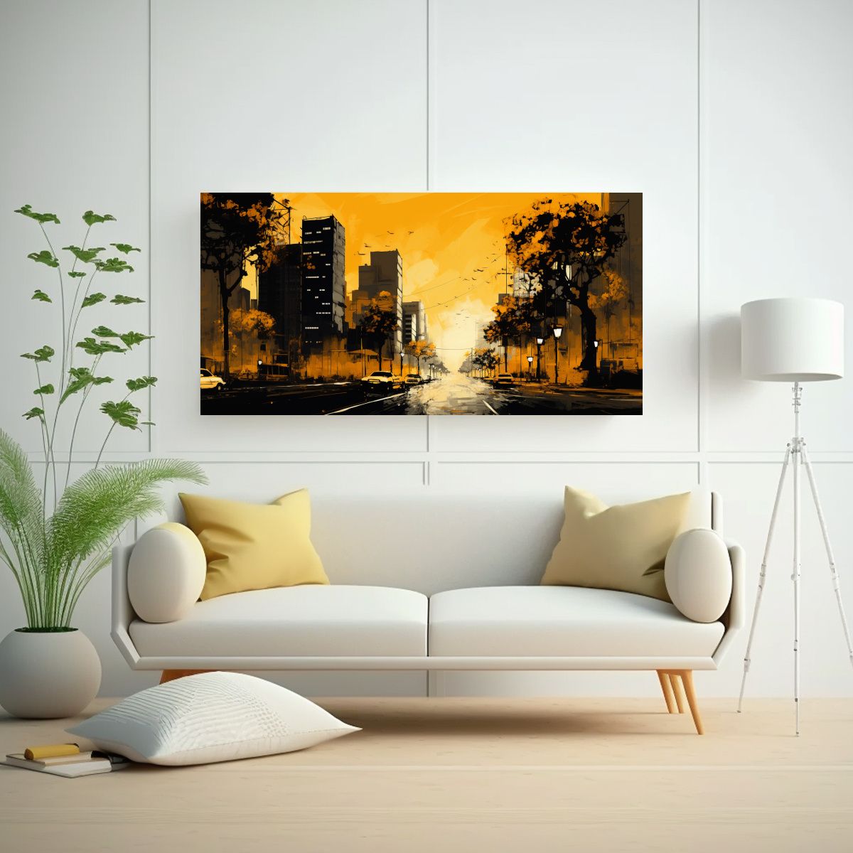 GENERICO - Pinturas Decorativas En Amarillo Y Dorado De 80x40 Cm