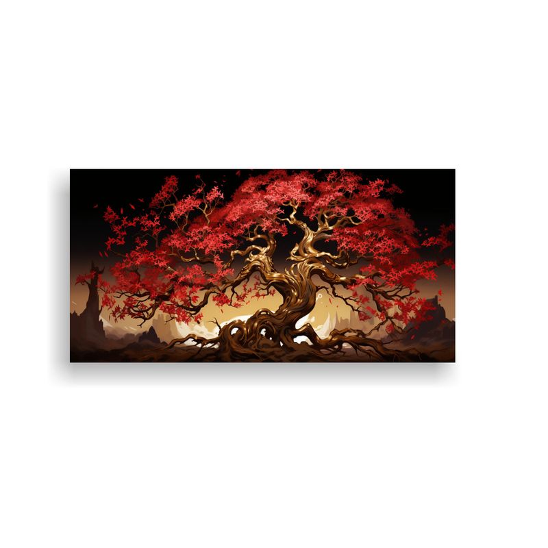 GENERICO - Cuadro De Pared Elegante Árbol De Roble En 80x40 Cm