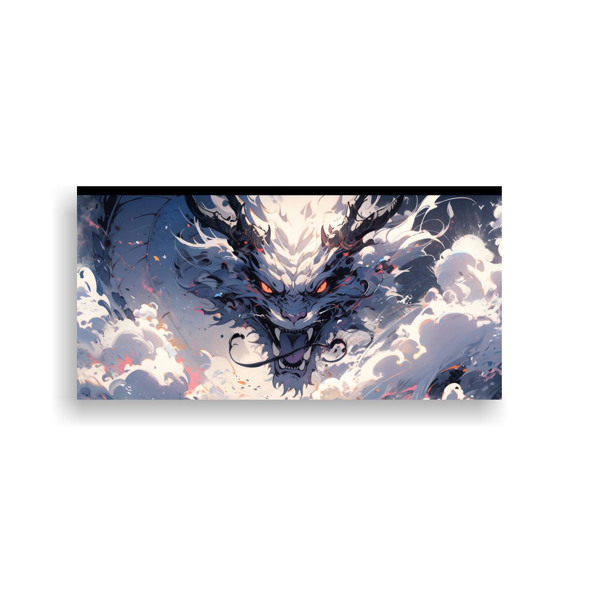 GENERICO - Pintura Pared Acuarela Dragón Blanco Neonoir Neo 60x30 Cm