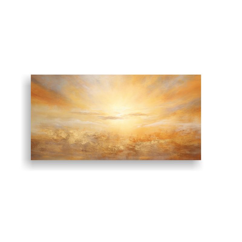 GENERICO - Lienzo Cuadro Atardecer Amanecer Cielos Oro 60x30 Cm