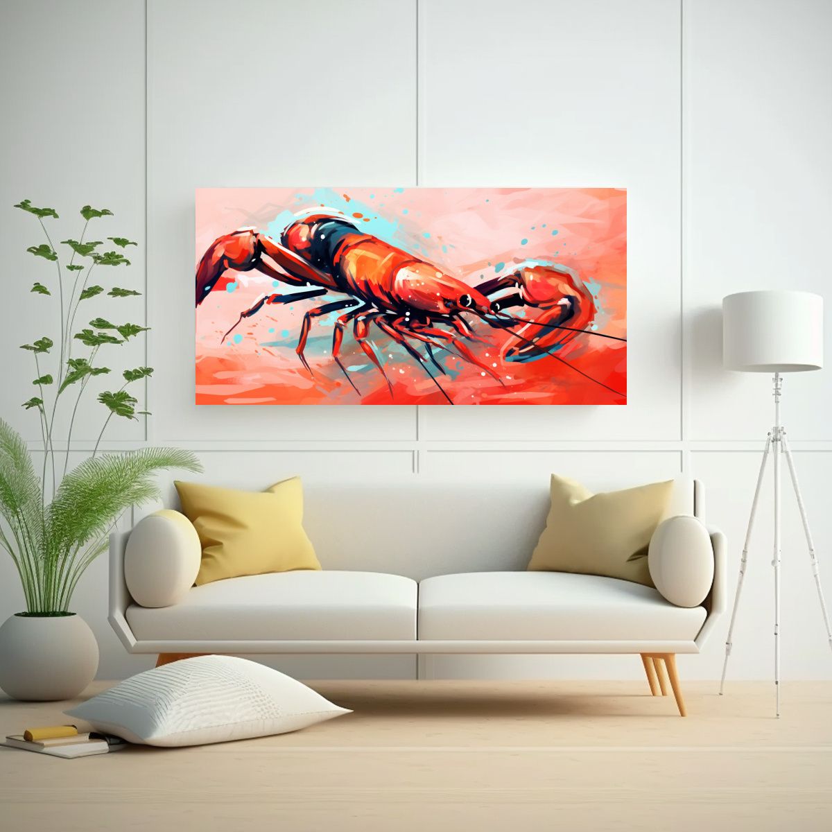 GENERICO - Pintura Decorativa Estilo Neo Pop De Escorpión 80x40 Cm