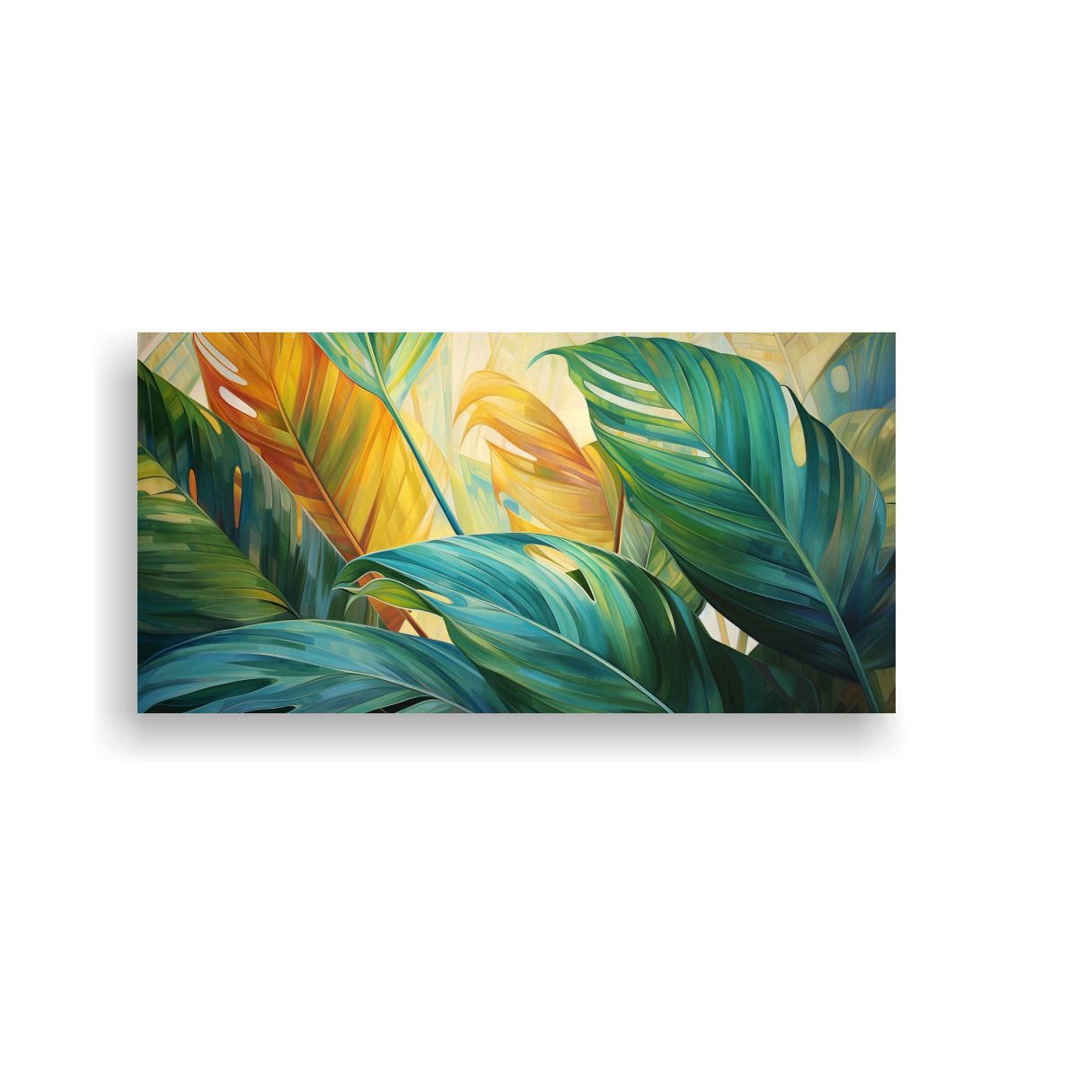 GENERICO - Pintura Abstracta De Hojas De Palma En Estilo 100x50 Cm