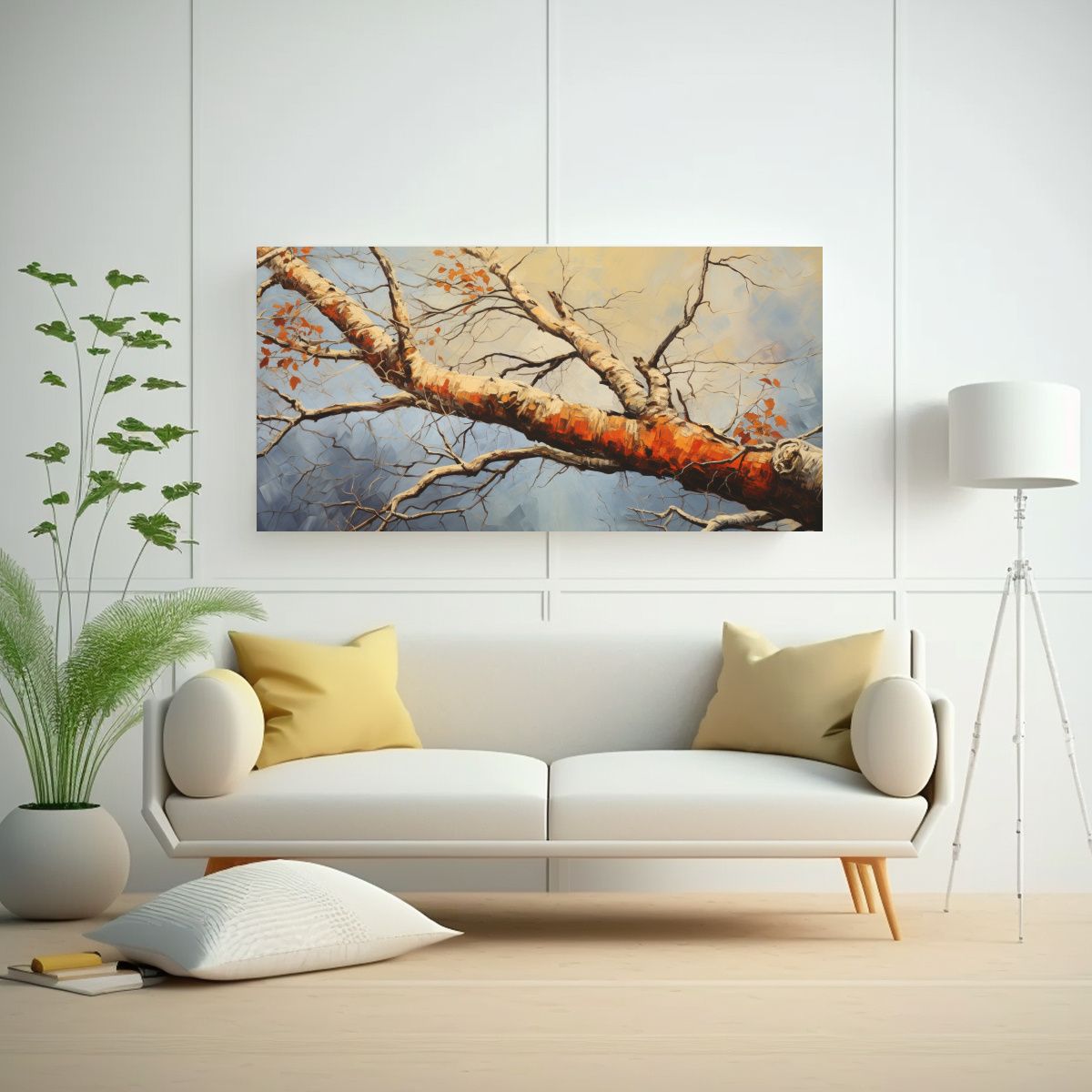 GENERICO - Pintura Mágica De árbol De Abedul En Lienzo 100x50 Cm