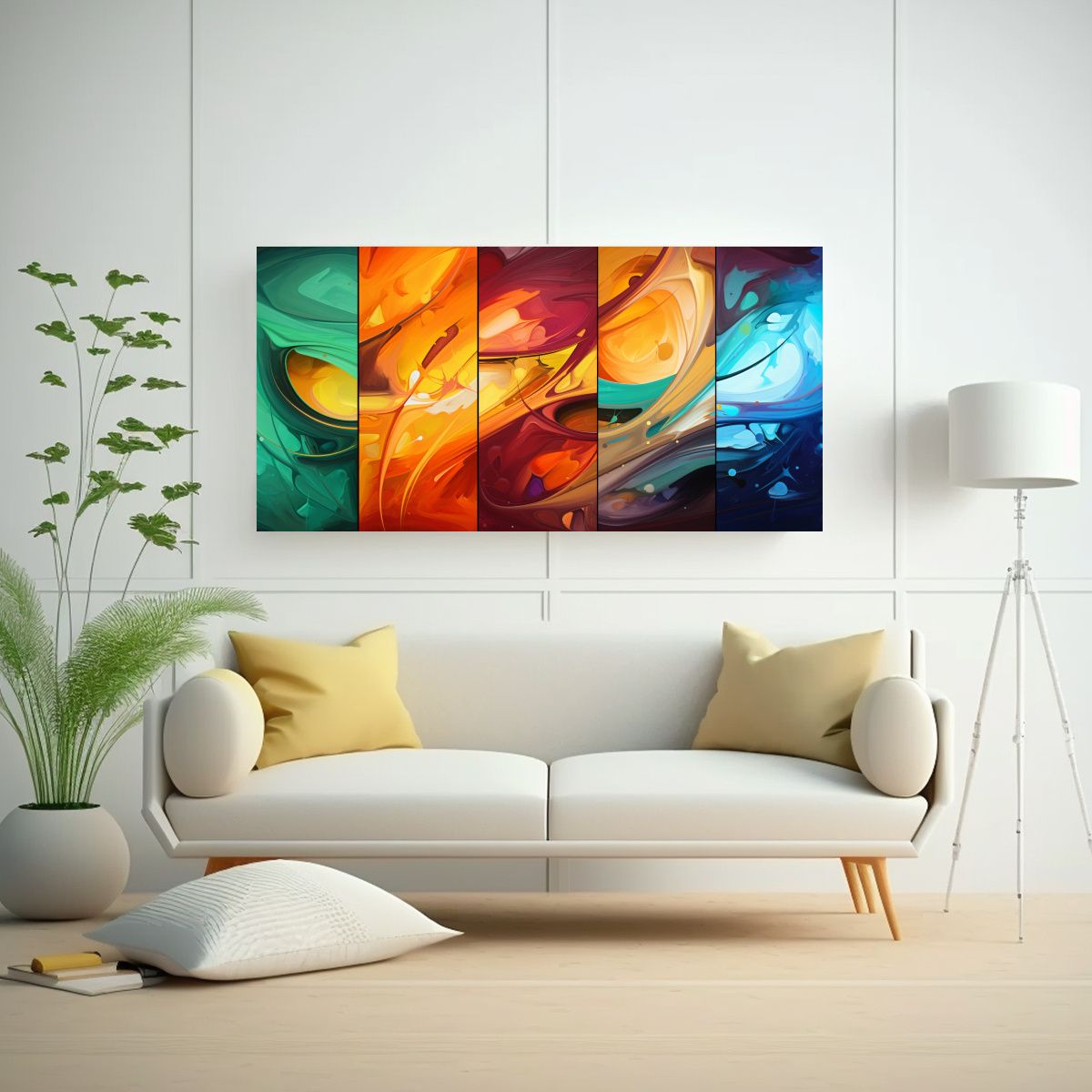 GENERICO - Cuadros Abstractos Vivos Para Dormitorio De Alta 60x30 Cm