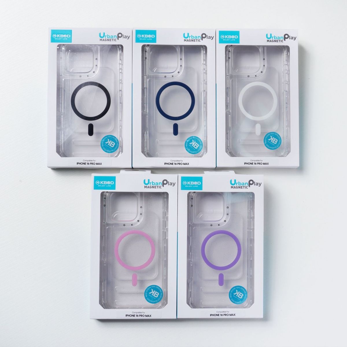 KBOD - Carcasa 360 Transparent Magnetic Kbod Urban Play Para iPhone 16 Plus Azul