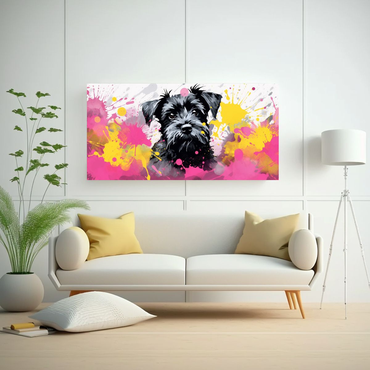 GENERICO - Cuadro Abstracto Estético De Un Terrier En 60x30 Cm