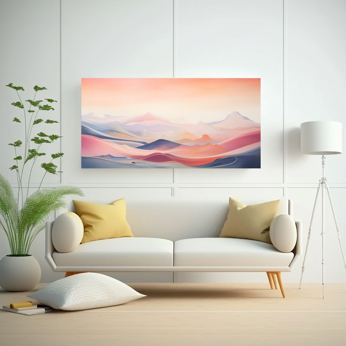 GENERICO - Paisaje Abstracto Amanecer Figura Decorativa Para 80x40 Cm