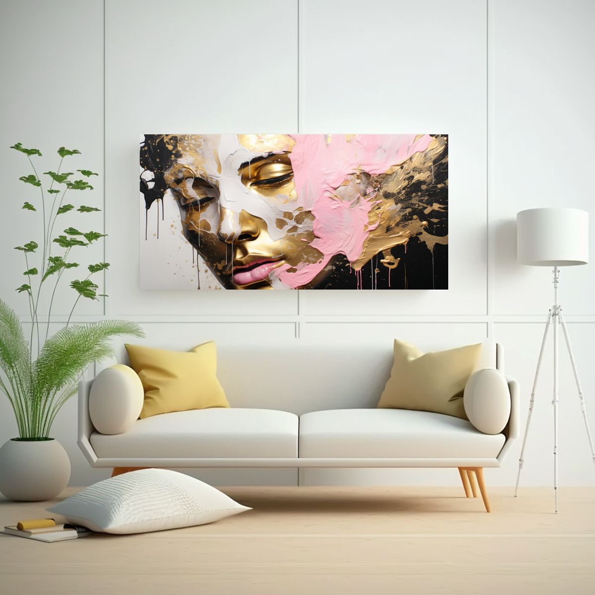 GENERICO - Pinturas De Decoración Con Contornos Faciales Y 80x40 Cm