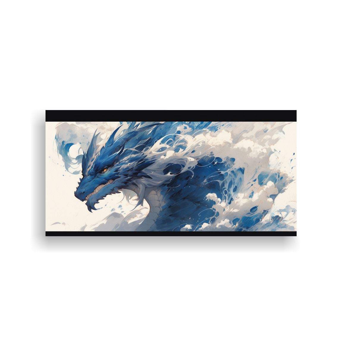 GENERICO - Cuadro Impreso Alegre Dragón En Acuarelas Y 60x30 Cm