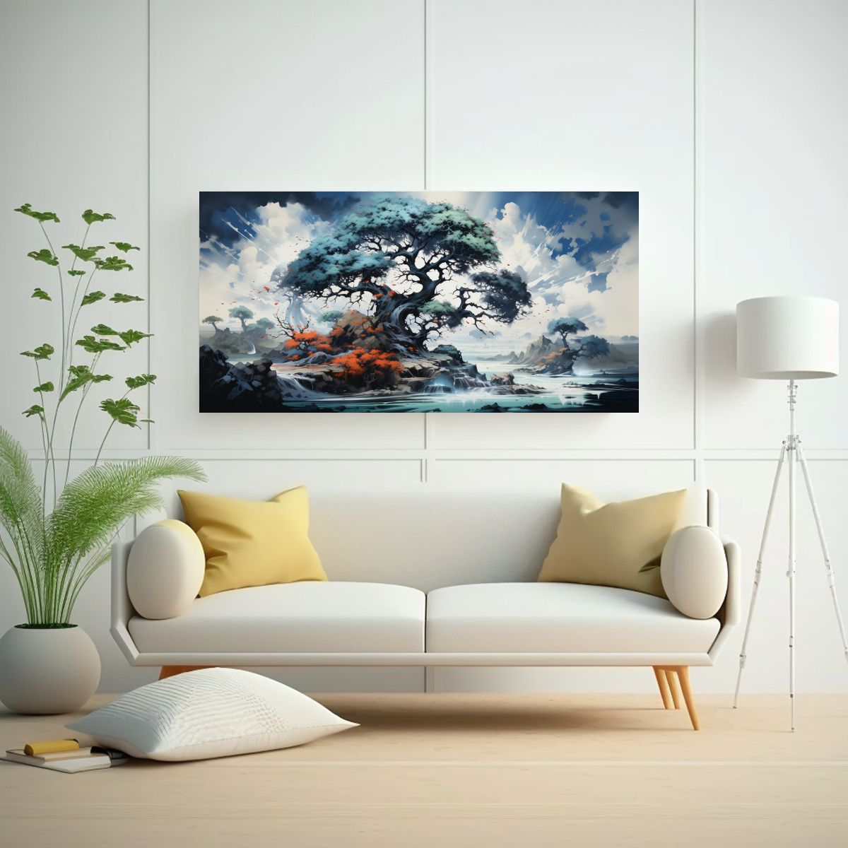 GENERICO - Cuadro Abstracto Colores Místicos Árbol 100x50 Cm.