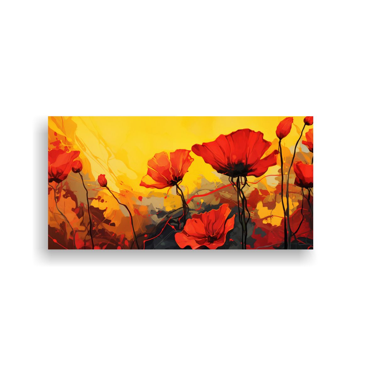 GENERICO - Lienzo De Tela Amarillo Y Rojo De Alta Calidad 100x50 Cm