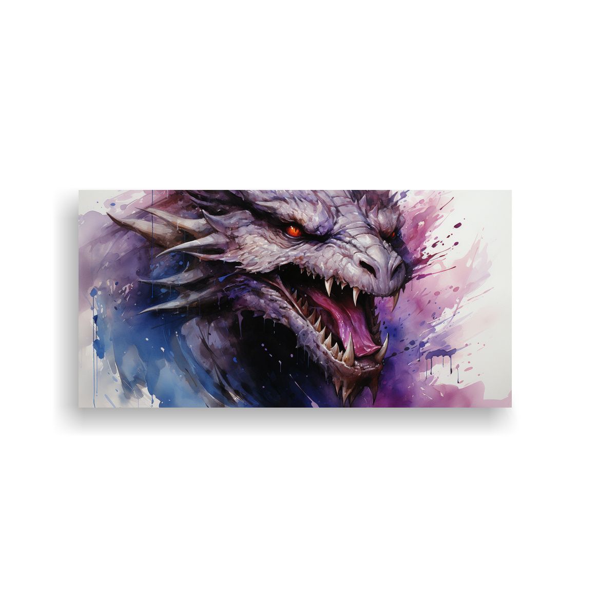 GENERICO - Pintura Innovadora Dragón En Acuarelas Y 80x40 Cm