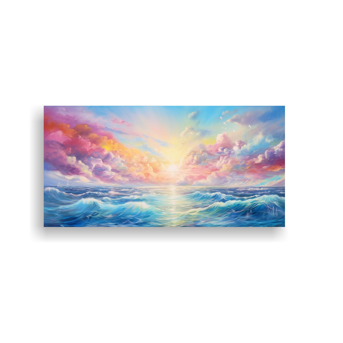 GENERICO - Pintura Decorativa Aire Mar Arcoíris Acuarela 100x50 Cm