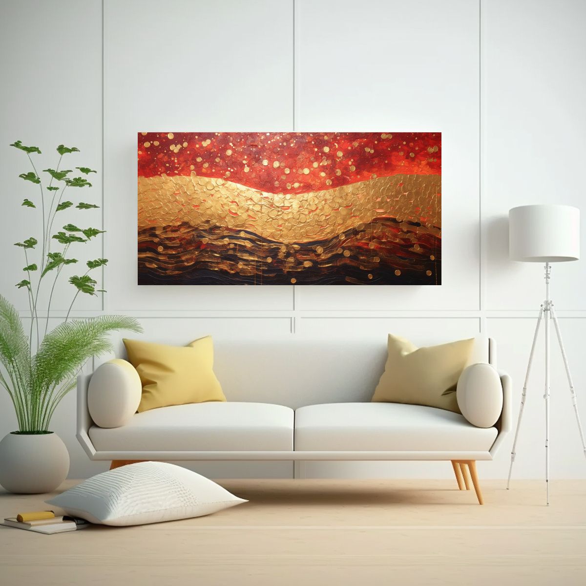 GENERICO - Cuadro Decorativo Luminoso Estilo Puntillismo 80x40 Cm