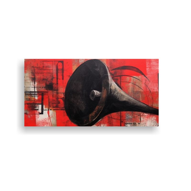 GENERICO - Cuadro Decorativo De Trompeta En Sombra Negra Y 80x40 Cm