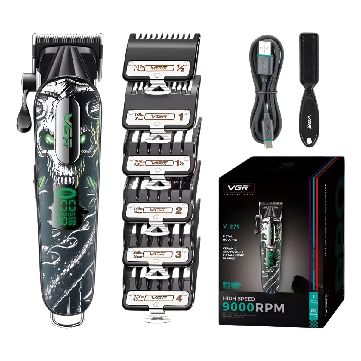 VGR VOYAGER - Maquina VGR Profesional CortaPelo VGR V-279 9000 RPM Verde