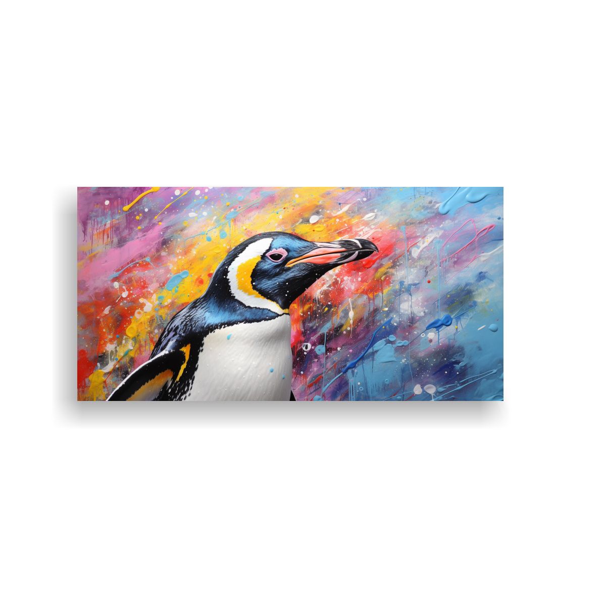 GENERICO - Cuadro Decorativo Salón Pingüino Estilo Pintura 80x40 Cm