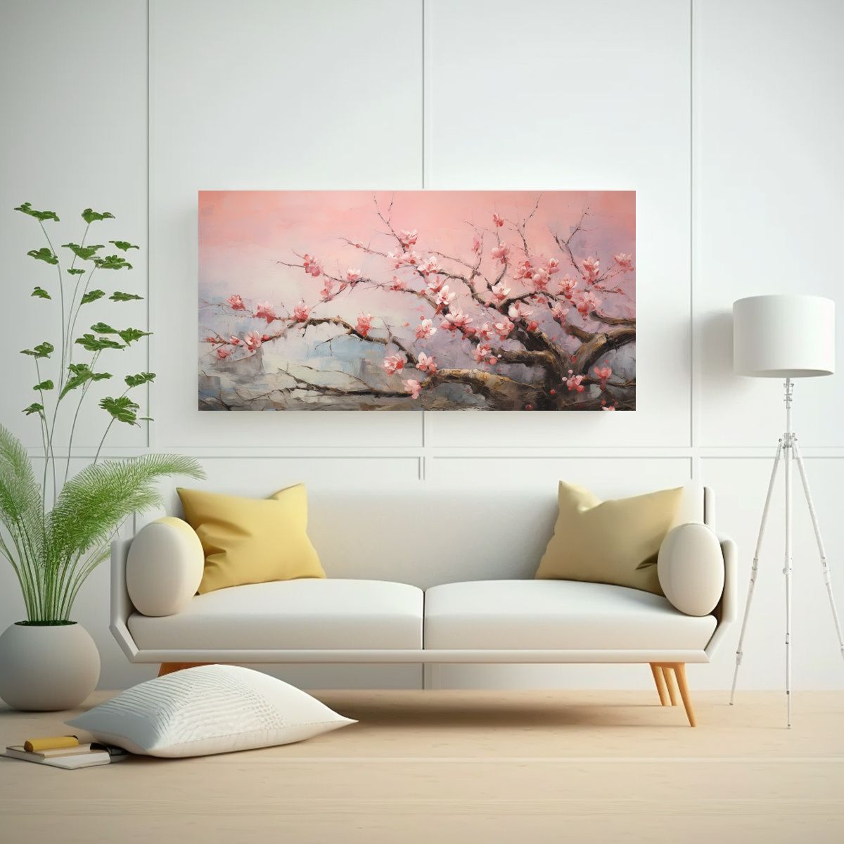 GENERICO - Pintura Abstracta Detallada De Un Durazno En 80x40 Cm