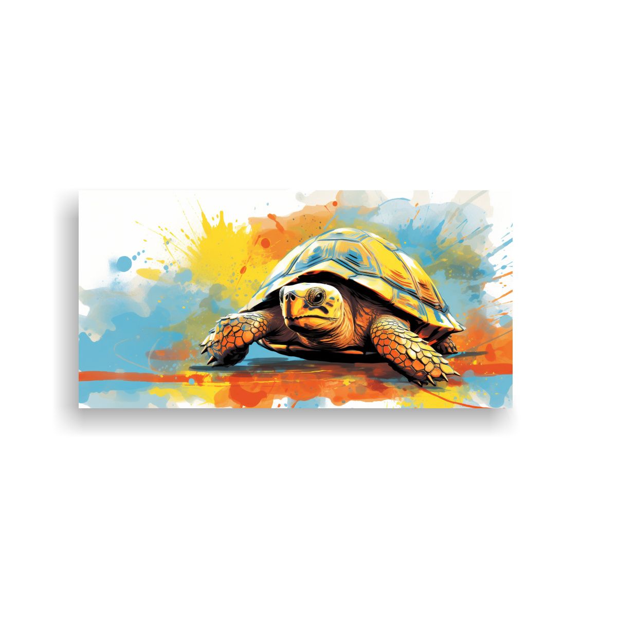 GENERICO - Pintura De Pared Abstracta Con Tortuga En Tonos 100x50 Cm