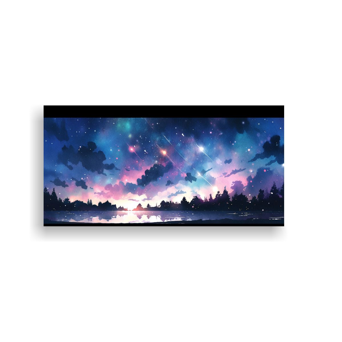 GENERICO - Impresión Arte Pared Nocturno Acuarelas 100x50 Cm
