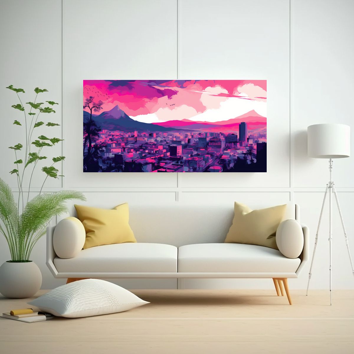 GENERICO - Pinturas Decorativas Inspiradas En Santiago En 100x50 Cm.