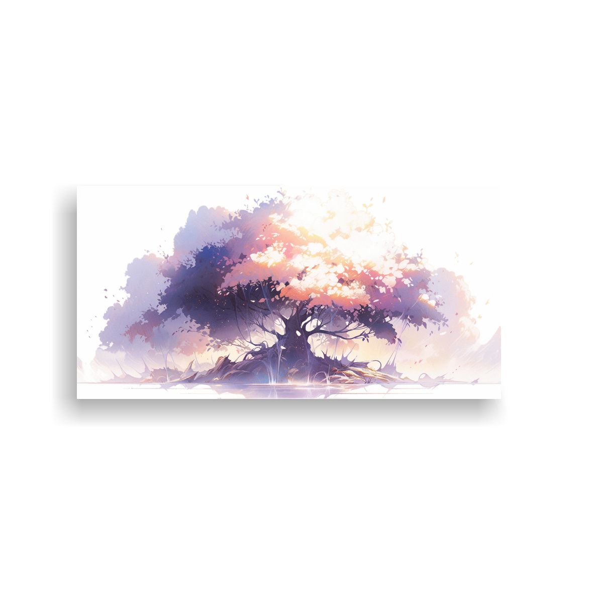 GENERICO - Cuadro Creativo De Árbol En Colores Blancos 100x50 Cm