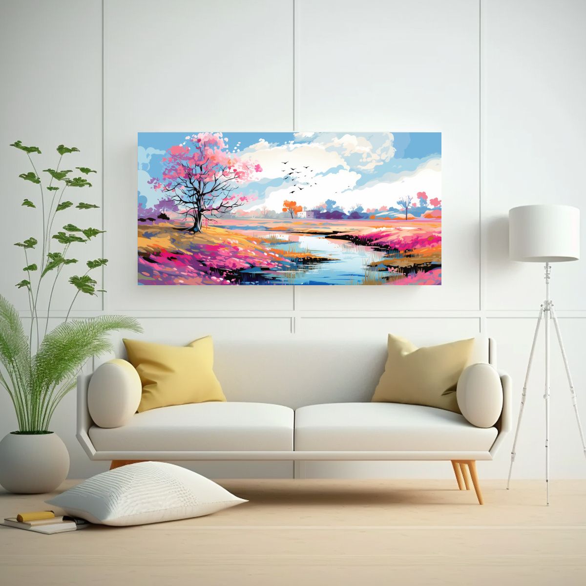 GENERICO - Cuadro Decorativo Equilibrio Visual Primavera 80x40 Cm