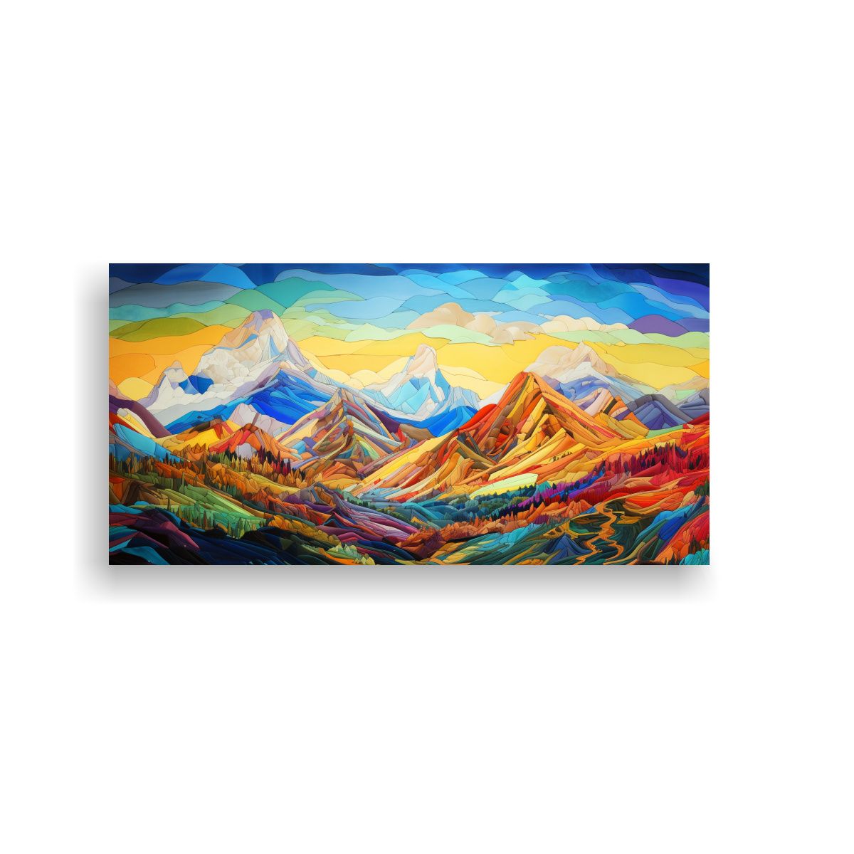 GENERICO - Paisaje Montañoso Famoso Con Arcoíris Y 60x30 Cm