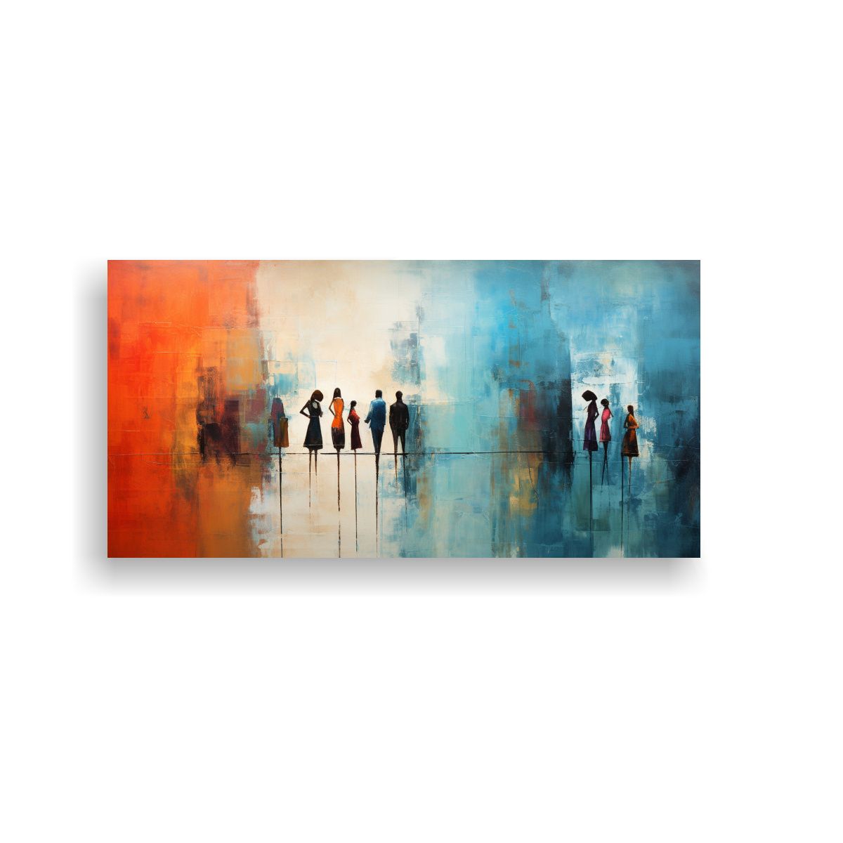 GENERICO - Lienzo Refined Expressionist Pintura Abstracta 80x40 Cm