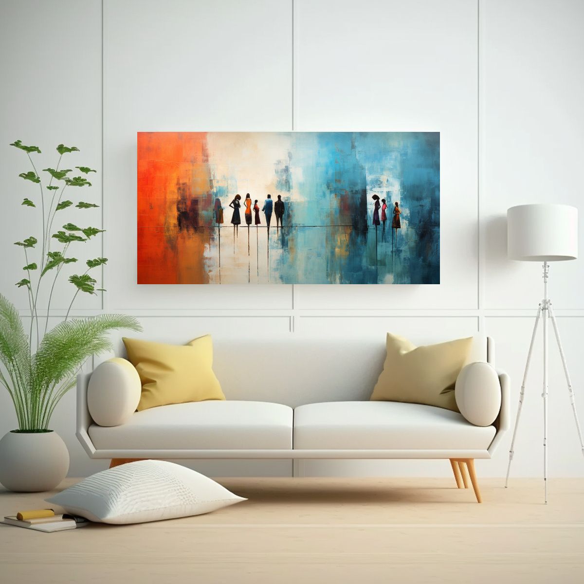 GENERICO - Lienzo Refined Expressionist Pintura Abstracta 80x40 Cm