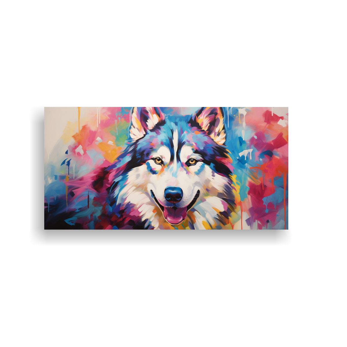GENERICO - Lienzo Tema Original Husky Estilo Pintura Al 80x40 Cm