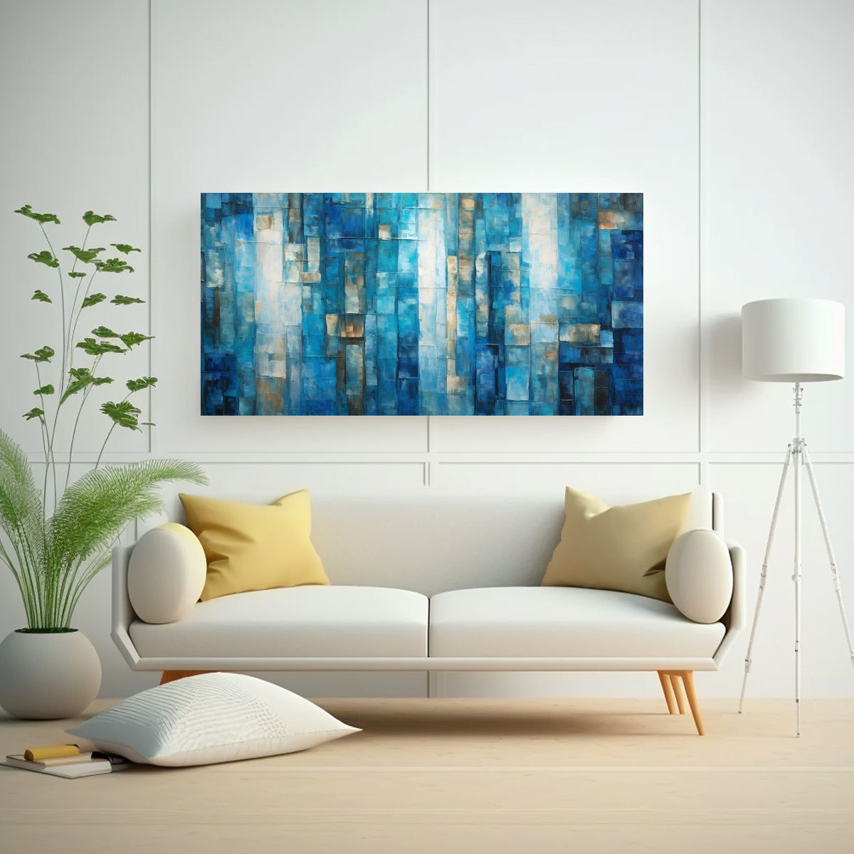 GENERICO - Obra Abstracta Inspirada En La Arquitectura 100x50 Cm