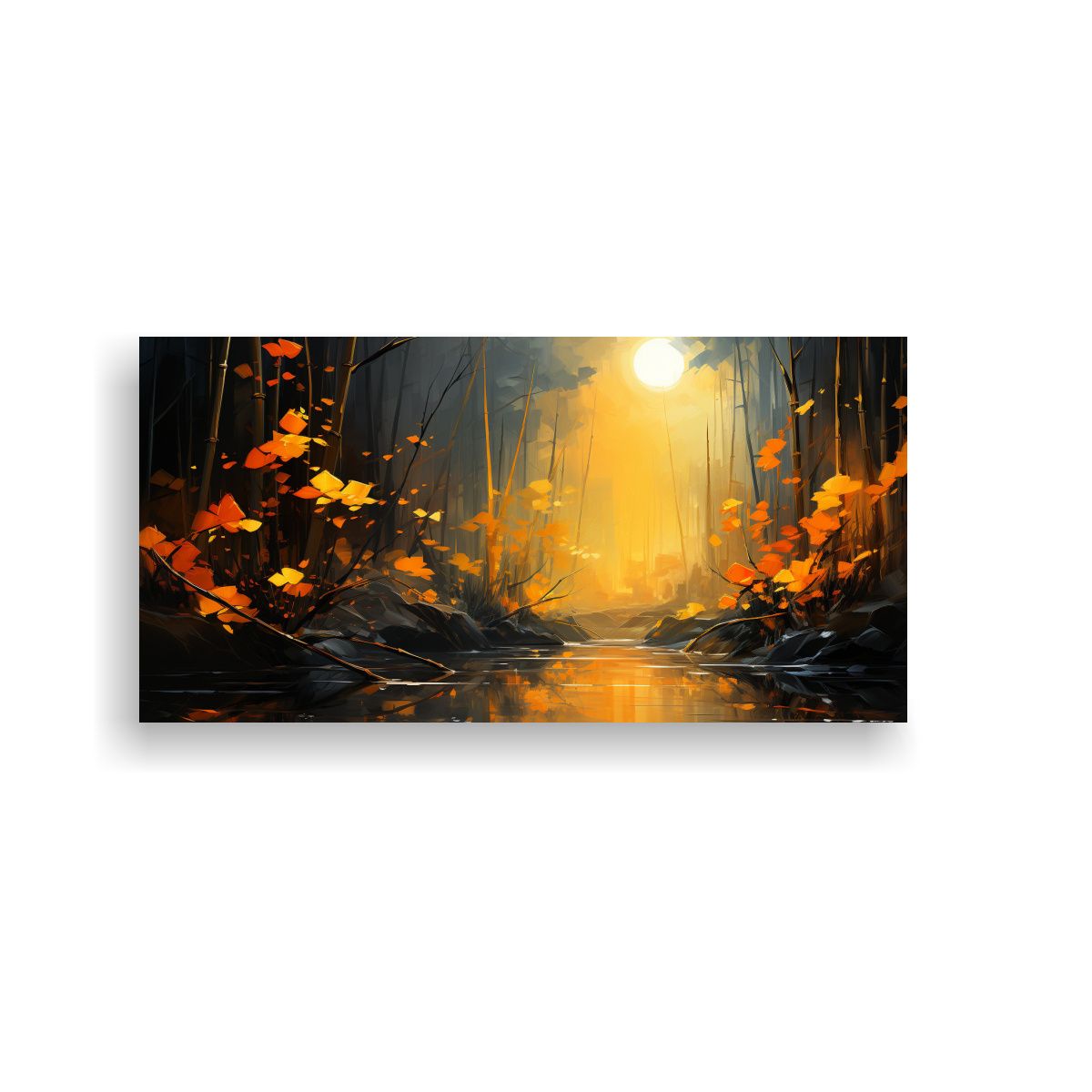 GENERICO - Pintura En Bastidor Diseño Alegría Bambú En 60x30 Cm