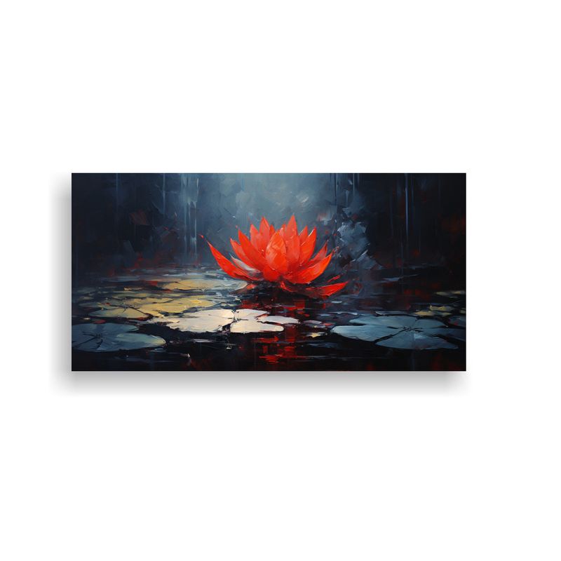 GENERICO - Cuadro Vanguardia Única Pintura De Loto Negro En 60x30 Cm