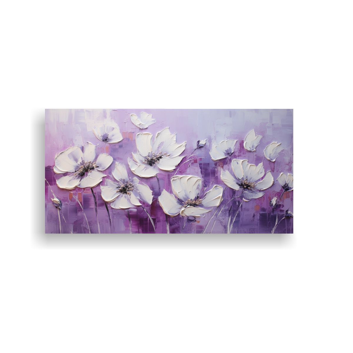GENERICO - Cuadro Floral En Lienzo Con Composición 60x30 Cm
