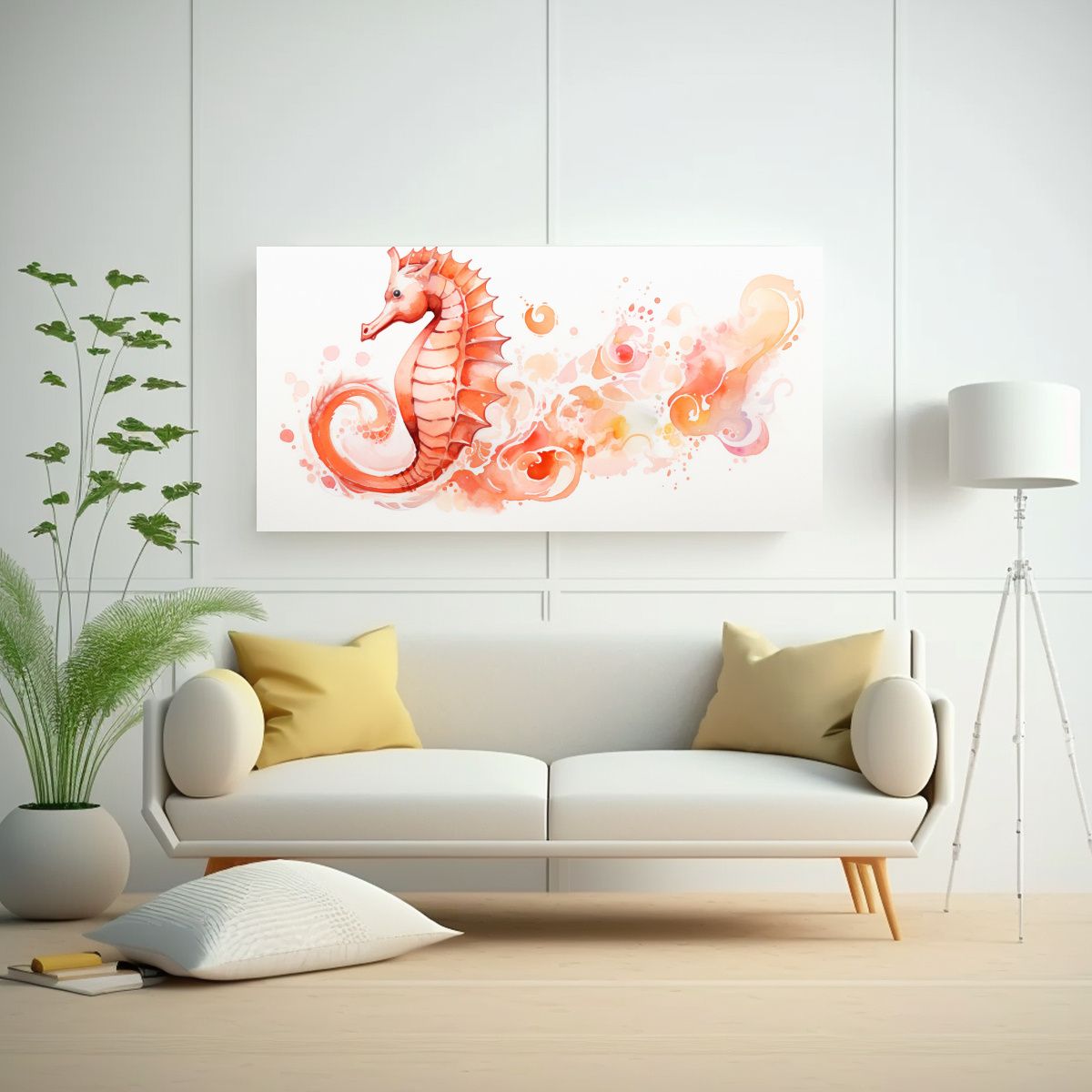 GENERICO - Cuadro De Arte Pop Neo Caballito De Mar En 60x30 Cm