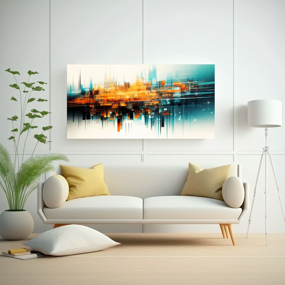 GENERICO - Impresión Digital Abstracta Futurista Estilo 100x50 Cm