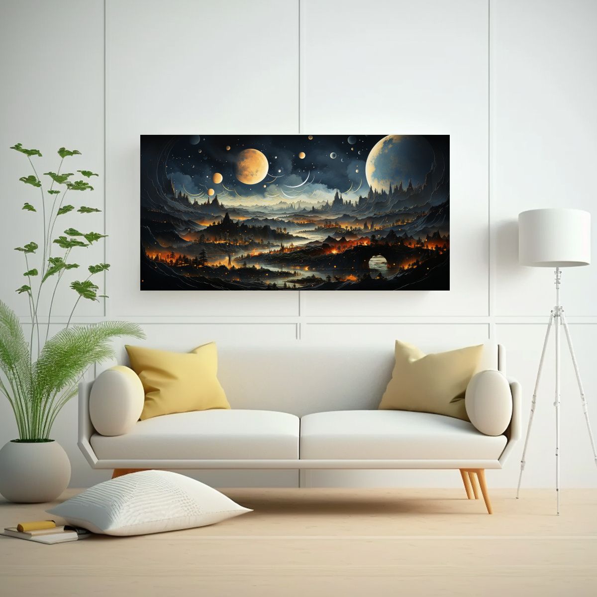 GENERICO - Cuadro Imagen Habitación Paisaje Montaña Fases 60x30 Cm